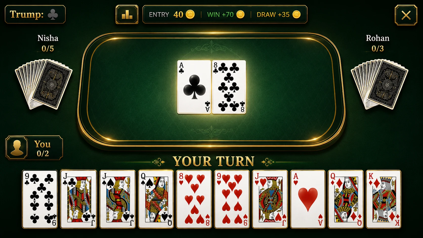 325 Teen Do Paanch Card Game screenshot